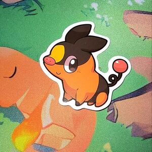 Pokemon Tepig Sticker - Orange and Black